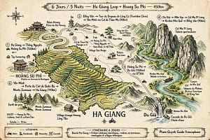itinéraire 6 jours secret - Hoang Su Phi + Loop complet