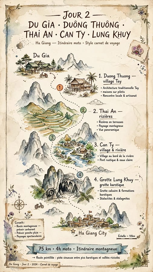 Circuit Ha Giang Du Gia 2 Jours 1 Nuit Guide Francophone - Itinéraire Moto + Trek
